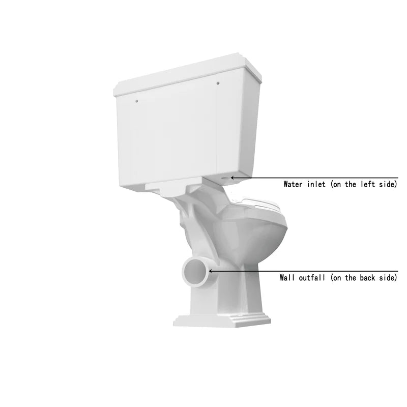 Traditional close coupled toilet with soft close seat white ceramic angled product view