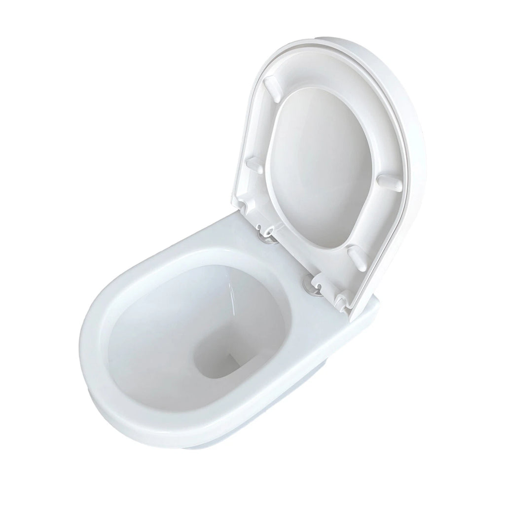 Oakham D-Shape Back To Wall Toilet Pan With Soft Close Seat | BSD