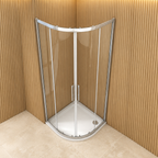 High angle view of Vitrano 800 x 800mm quadrant shower enclosure with 6mm clear glass