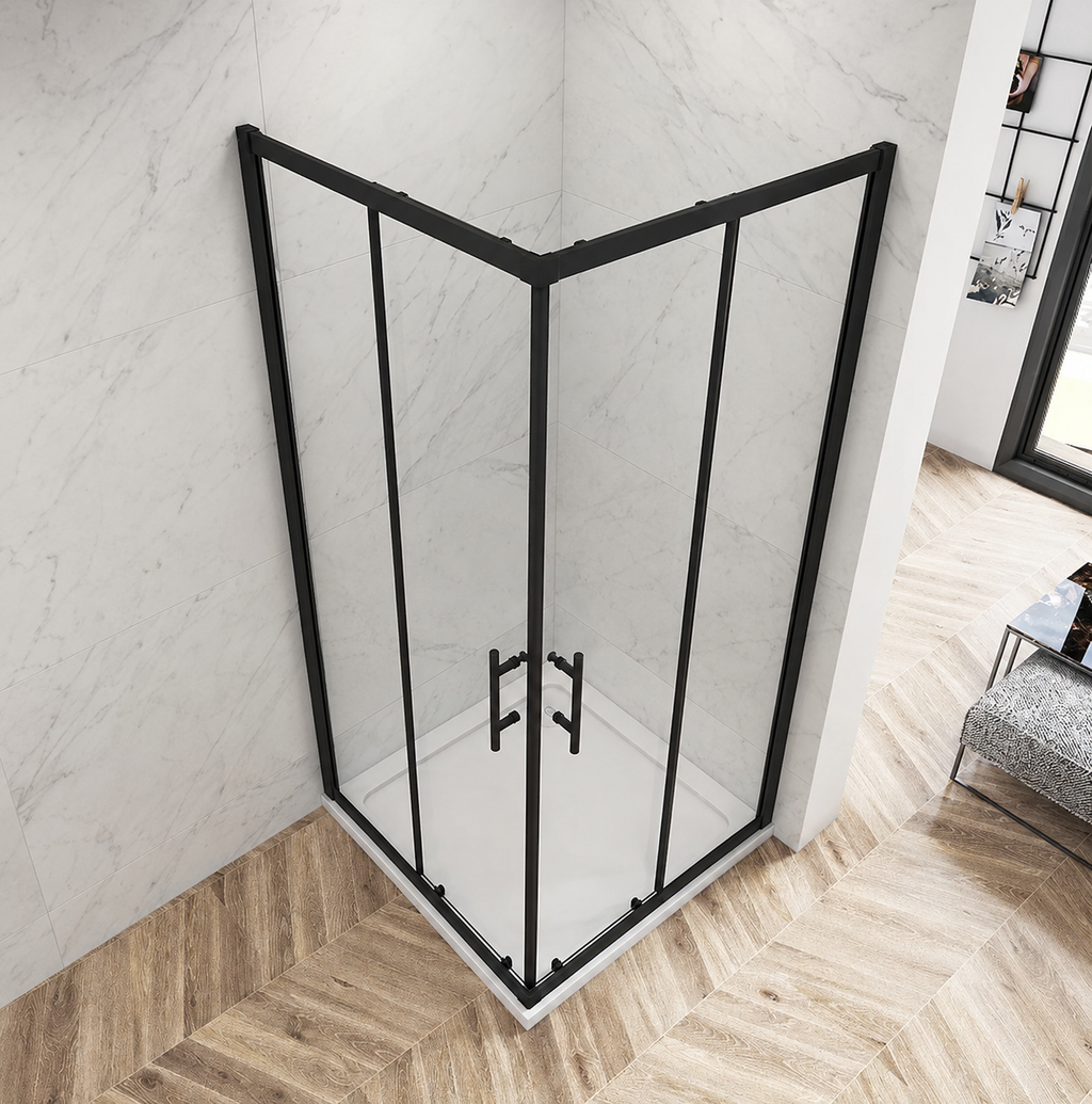 Elevated view of the Vitrano 1000 x 1000mm corner entry shower enclosure