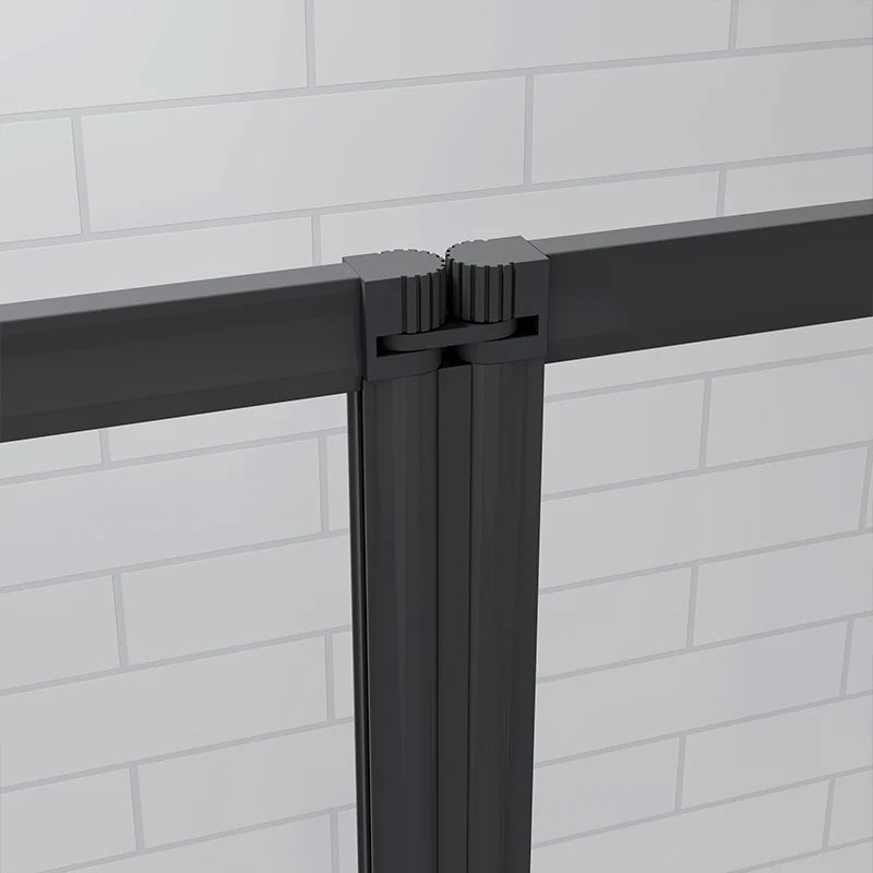 Side view of folding bath shower screen showing access into bath