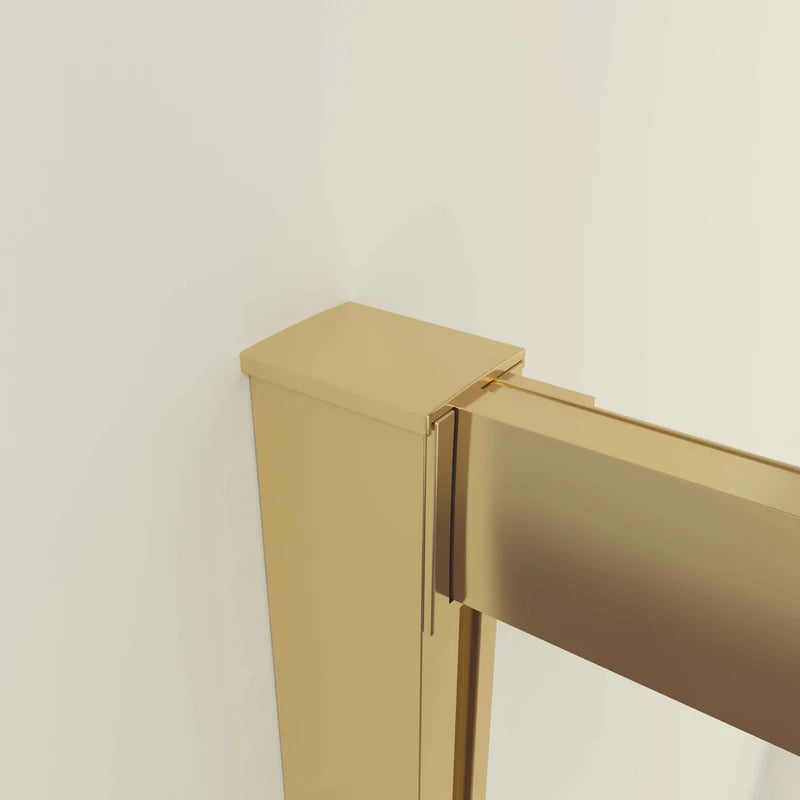 Brushed Brass Wall Profile Detail On Quadrant Shower Enclosure