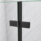 Vitrano matt black bath screen hinge detail