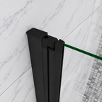 Vitrano matt black bath screen wall profile detail