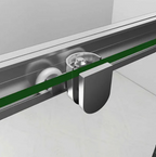 Close up of the quick release lower rollers on the Vitrano quadrant shower enclosure