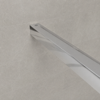 Polished chrome support bar detail for the Vitrano walk in shower screen