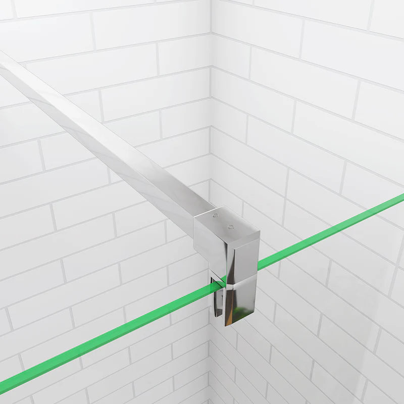 Close Up Of Glass Edge And Bracket Fixing On Walk In Shower Screen