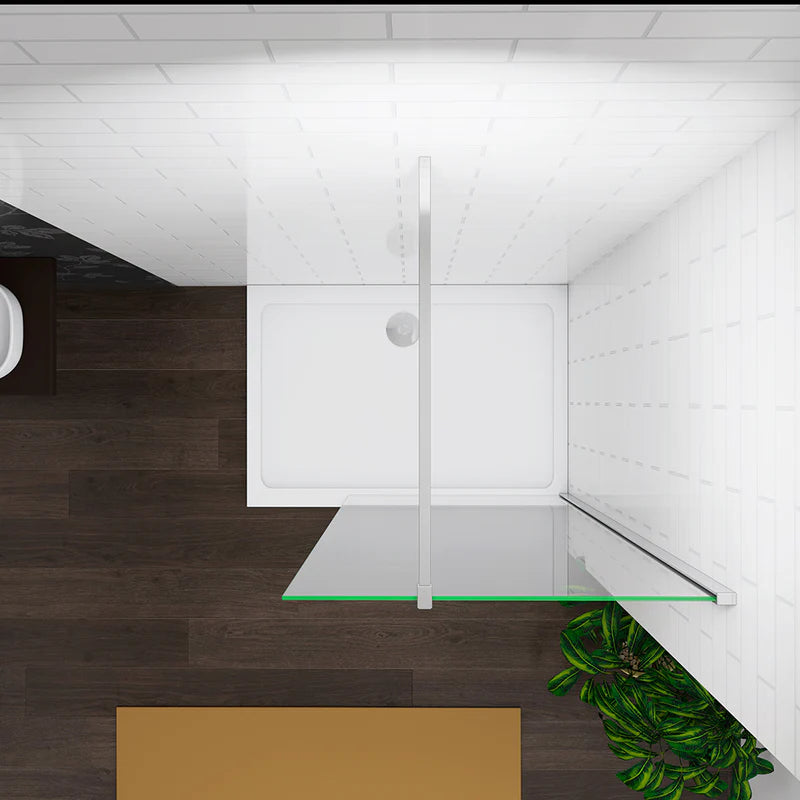 Walk In Shower Screen Overhead View Showing Glass Panel Layout And Bathroom Space