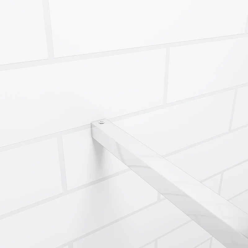 Close Up Of Support Arm And Glass Connection On Walk In Shower Screen