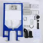 Wall hung toilet frame with concealed cistern, flush plate, pipes and fitting kit