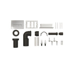 Connection pipes and installation fittings supplied with the toilet frame